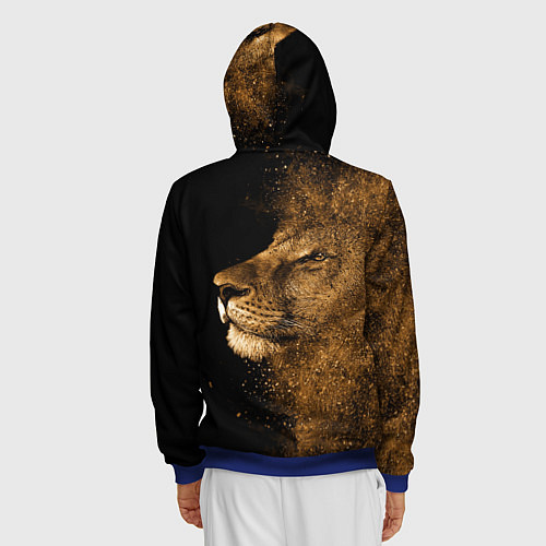 Мужская толстовка на молнии Песчаный лев / 3D-Синий – фото 4
