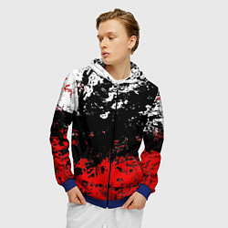 Толстовка 3D на молнии мужская Брызги красок, цвет: 3D-синий — фото 2