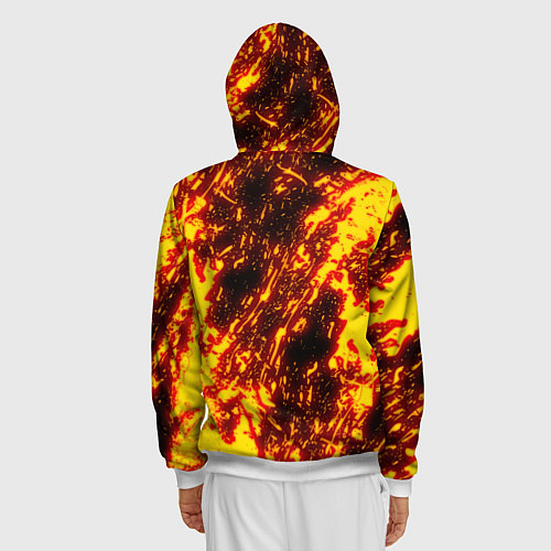 Мужская толстовка на молнии Cyberpunk 2077: FIRE SAMURAI / 3D-Белый – фото 4