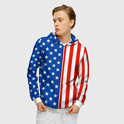 Толстовка 3D на молнии мужская American Patriot, цвет: 3D-белый — фото 2