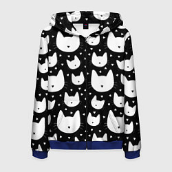 Мужская толстовка на молнии Love Cats Pattern