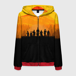 Толстовка 3D на молнии мужская Red Dead Redemption: Orange Sun, цвет: 3D-красный