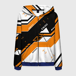 Толстовка 3D на молнии мужская CS:GO Asiimov Inverted, цвет: 3D-синий