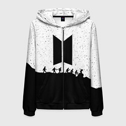 Толстовка 3D на молнии мужская BTS: Black Stars, цвет: 3D-черный