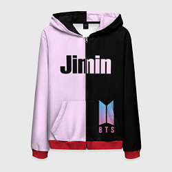 Толстовка 3D на молнии мужская BTS Jimin, цвет: 3D-красный