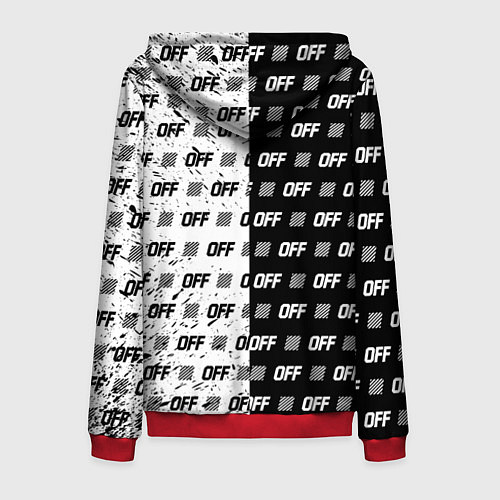 Мужская толстовка на молнии Off-White: Black & White / 3D-Красный – фото 2