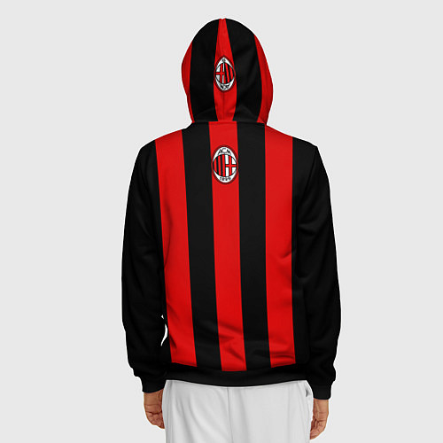 Мужская толстовка на молнии AC Milan / 3D-Черный – фото 4