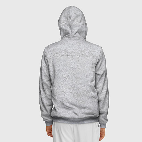 Мужская толстовка на молнии Marshmello: Grey Face / 3D-Меланж – фото 4