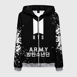 Толстовка 3D на молнии мужская BTS ARMY, цвет: 3D-меланж