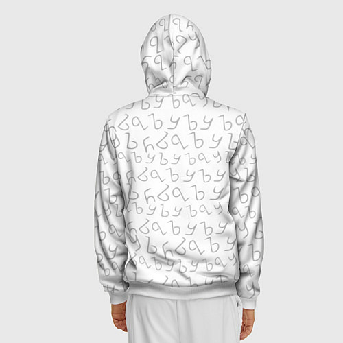 Мужская толстовка на молнии ЪУЪ СЪУКА / 3D-Белый – фото 4