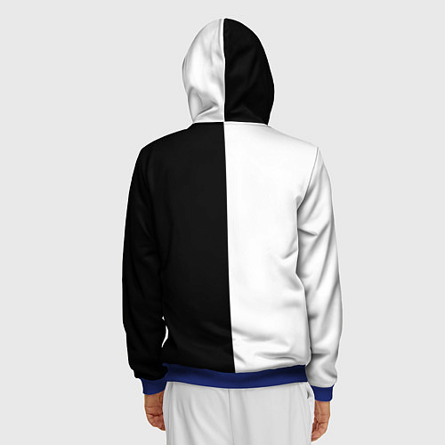 Мужская толстовка на молнии ЪУЪ СЪУКА: ЧБ / 3D-Синий – фото 4