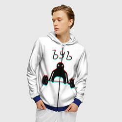 Толстовка 3D на молнии мужская ЪУЪ СЪУКА КАЧОК, цвет: 3D-синий — фото 2