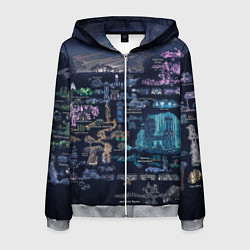 Толстовка 3D на молнии мужская HOLLOW KNIGHT WORLD, цвет: 3D-меланж