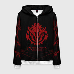 Толстовка 3D на молнии мужская Overlord, цвет: 3D-белый