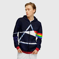 Толстовка 3D на молнии мужская PINK FLOYD, цвет: 3D-красный — фото 2
