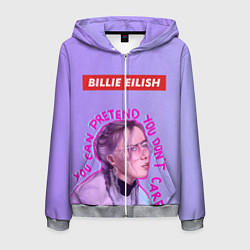 Толстовка 3D на молнии мужская Billie Eilish, цвет: 3D-меланж