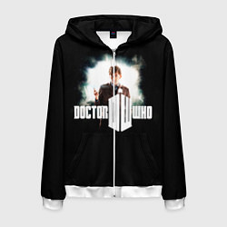 Толстовка 3D на молнии мужская Doctor Who, цвет: 3D-белый