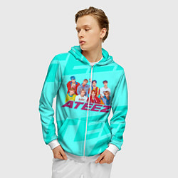 Толстовка 3D на молнии мужская Ateez, цвет: 3D-белый — фото 2