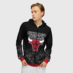 Толстовка 3D на молнии мужская CHICAGO BULLS, цвет: 3D-красный — фото 2