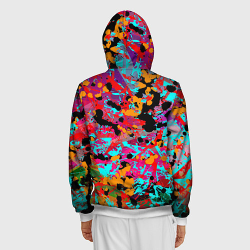 Мужская толстовка на молнии Руки Вверх / 3D-Белый – фото 4