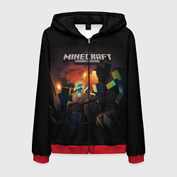 Толстовка 3D на молнии мужская MINECRAFT, цвет: 3D-красный
