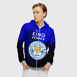 Толстовка 3D на молнии мужская Leicester City, цвет: 3D-меланж — фото 2