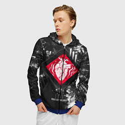 Толстовка 3D на молнии мужская DBD - beating heart, цвет: 3D-синий — фото 2