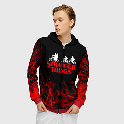 Толстовка 3D на молнии мужская STRANGER THINGS, цвет: 3D-красный — фото 2