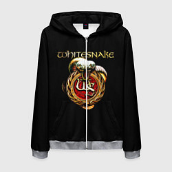 Толстовка 3D на молнии мужская Whitesnake, цвет: 3D-меланж