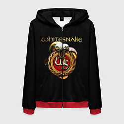 Толстовка 3D на молнии мужская Whitesnake, цвет: 3D-красный