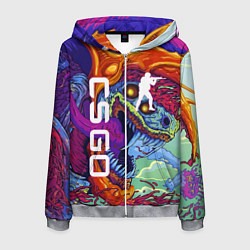 Толстовка 3D на молнии мужская CS GO HYPERBEAST, цвет: 3D-меланж