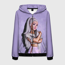 Толстовка 3D на молнии мужская Ariana Grande Ариана Гранде, цвет: 3D-черный