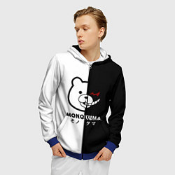 Толстовка 3D на молнии мужская Monokuma, цвет: 3D-синий — фото 2