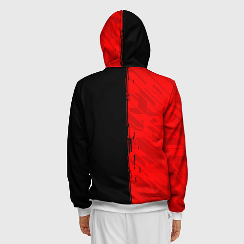 Мужская толстовка на молнии CYBERPUNK 2077 / 3D-Белый – фото 4