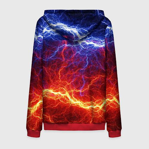 Мужская толстовка на молнии Лёд и огонь / 3D-Красный – фото 2