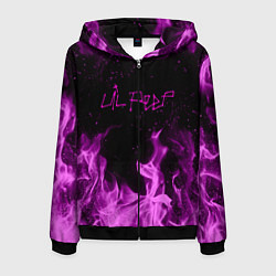 Толстовка 3D на молнии мужская LIL PEEP FIRE, цвет: 3D-черный