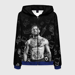 Толстовка 3D на молнии мужская CONOR McGREGOR, цвет: 3D-синий