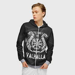 Толстовка 3D на молнии мужская Valhalla, цвет: 3D-меланж — фото 2