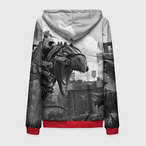 Мужская толстовка на молнии Ark Survival Evolved / 3D-Красный – фото 2