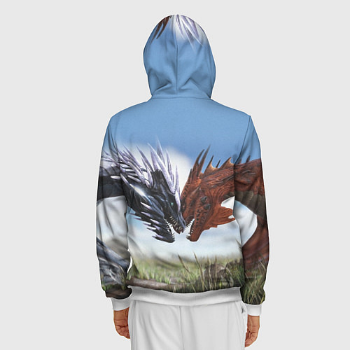 Мужская толстовка на молнии Ark Survival Evolved / 3D-Белый – фото 4