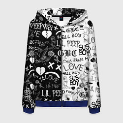 Толстовка 3D на молнии мужская LIL PEEP LOGOBOMBING, цвет: 3D-синий