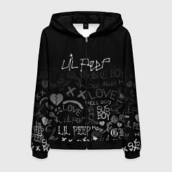 Толстовка 3D на молнии мужская LIL PEEP, цвет: 3D-черный