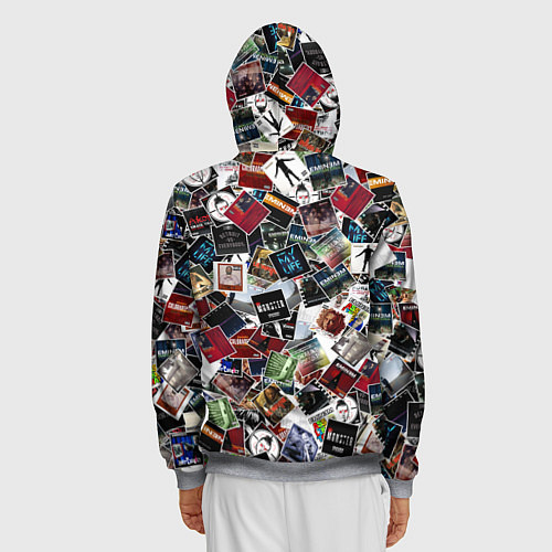 Мужская толстовка на молнии Дискография EMINEM / 3D-Меланж – фото 4