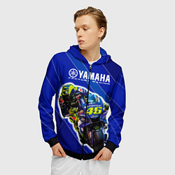 Толстовка 3D на молнии мужская Valentino Rossi, цвет: 3D-черный — фото 2