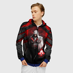 Толстовка 3D на молнии мужская Assasin's creed, цвет: 3D-синий — фото 2