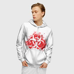 Толстовка 3D на молнии мужская Plague Inc, цвет: 3D-белый — фото 2