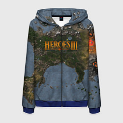 Толстовка 3D на молнии мужская ГЕРОИ 3, цвет: 3D-синий