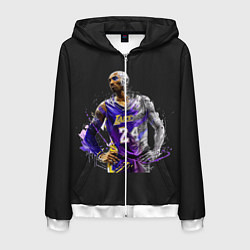 Толстовка 3D на молнии мужская Kobe Bryant, цвет: 3D-белый