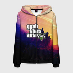 Толстовка 3D на молнии мужская GTA 5, цвет: 3D-черный