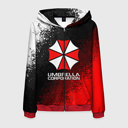 Толстовка 3D на молнии мужская UMBRELLA CORP, цвет: 3D-красный